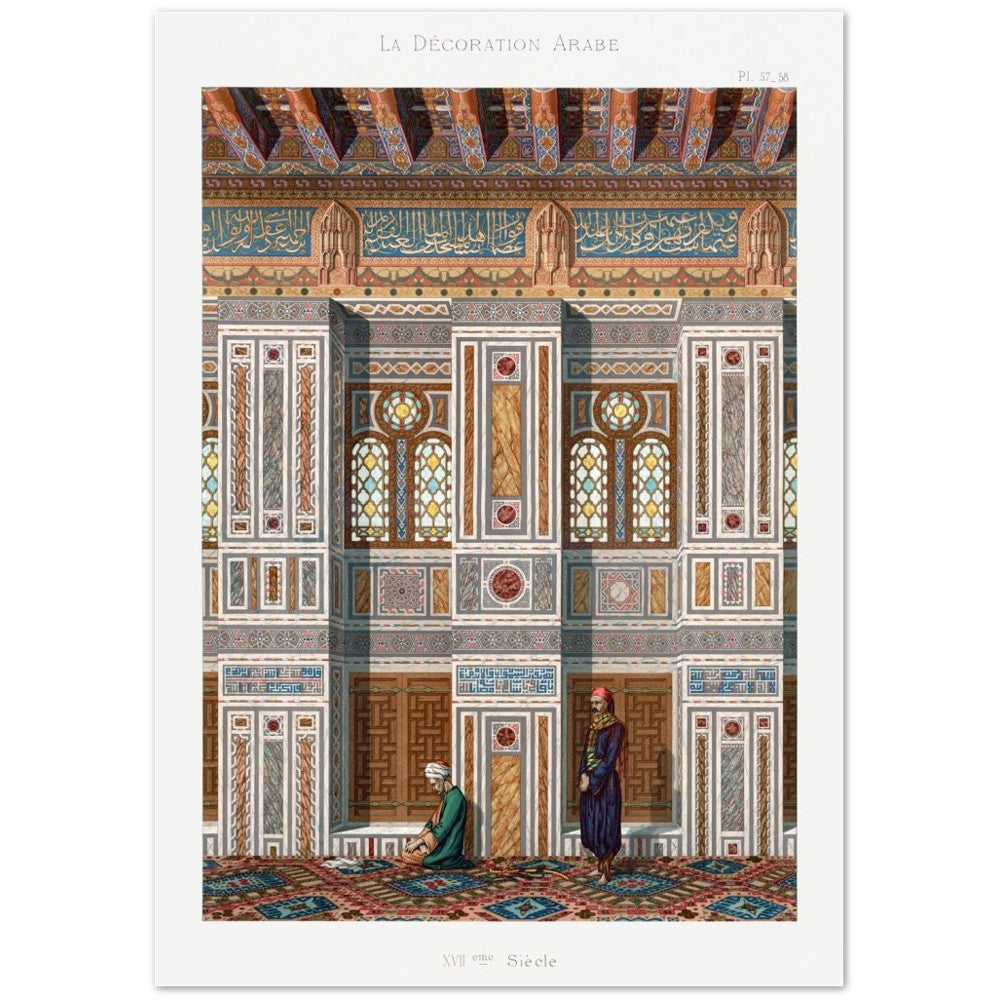 Poster of Vintage Arabesque Interior Lithograph Plate No. 57 &amp; 58, Emile Prisses Avennes