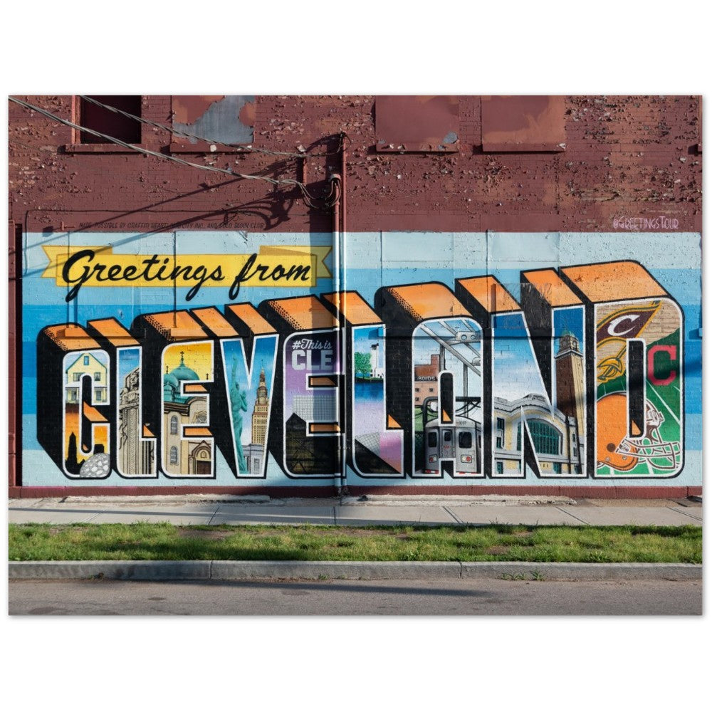 Poster – Street Art – Cleveland Greetings Wandbild – klassisches mattes Posterpapier