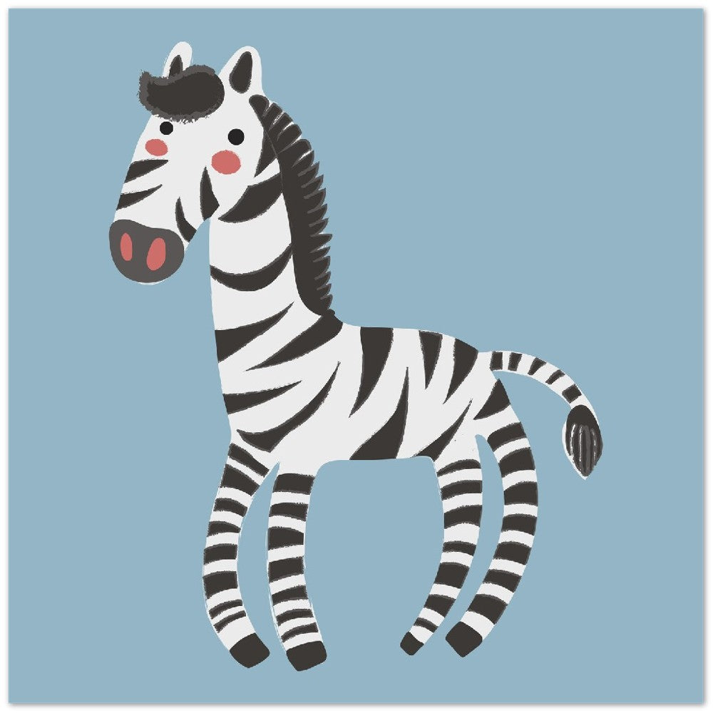 Children's posters - -Zebra Illustration - Premium Matte Poster Paper