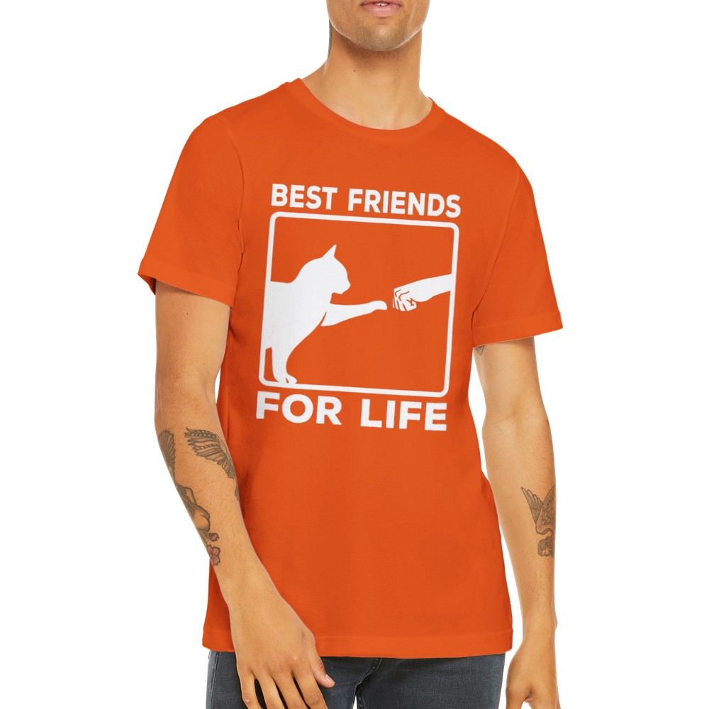 Lustige T-Shirts - Katze beste Freunde fürs Leben - Premium Unisex T-Shirt 