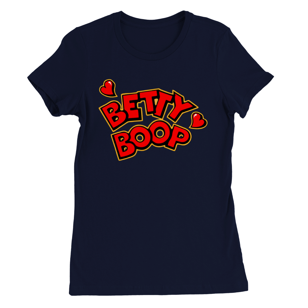 T-shirt - Betty Boop Hearts Artwork - Premium Kvinde Crewneck T-shirt