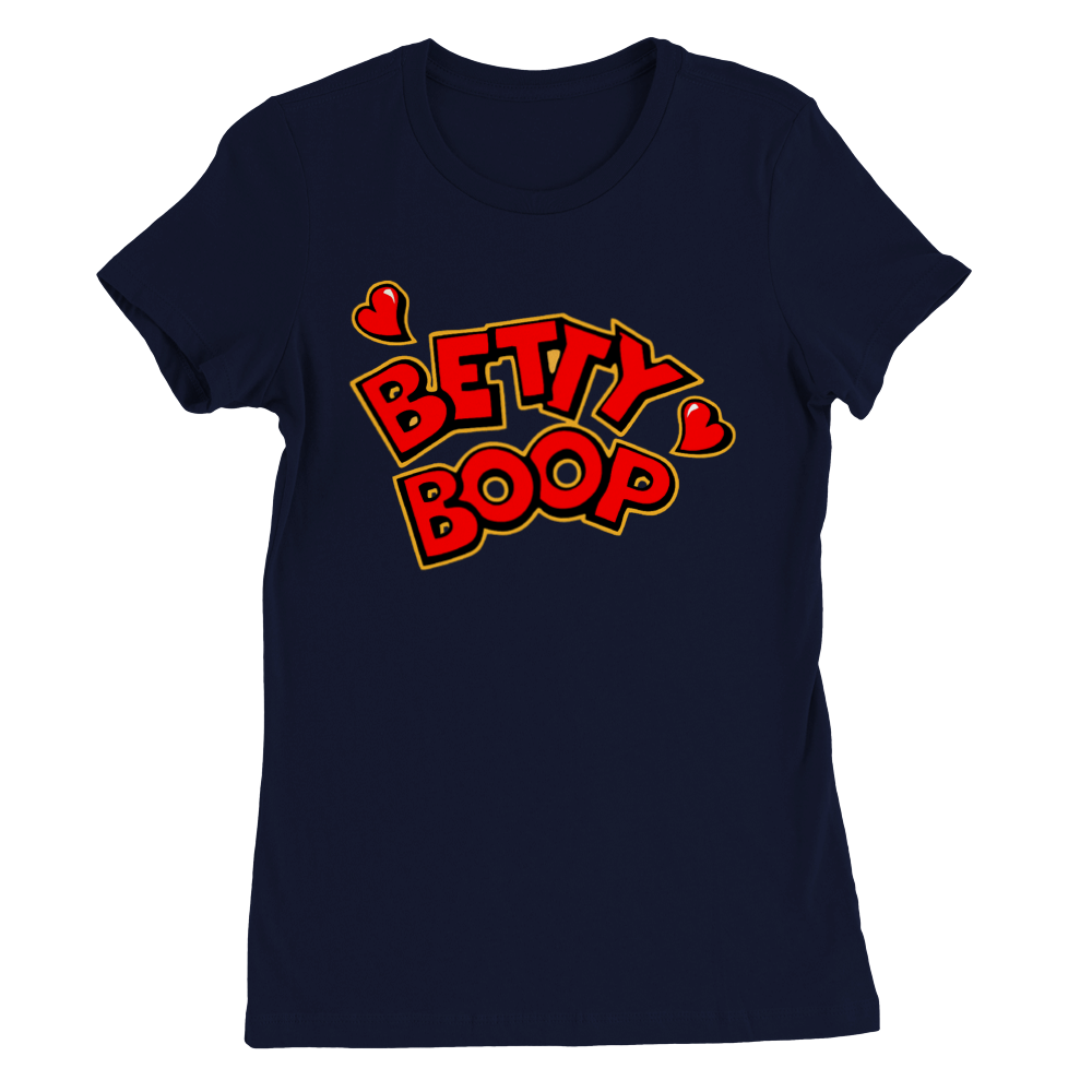 T-shirt - Betty Boop Hearts Artwork - Premium Women's Crewneck T-shirt