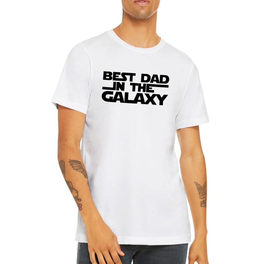 Papa-T-Shirts – Bester Papa im Galaxy-Text – Premium-Unisex-T-Shirt