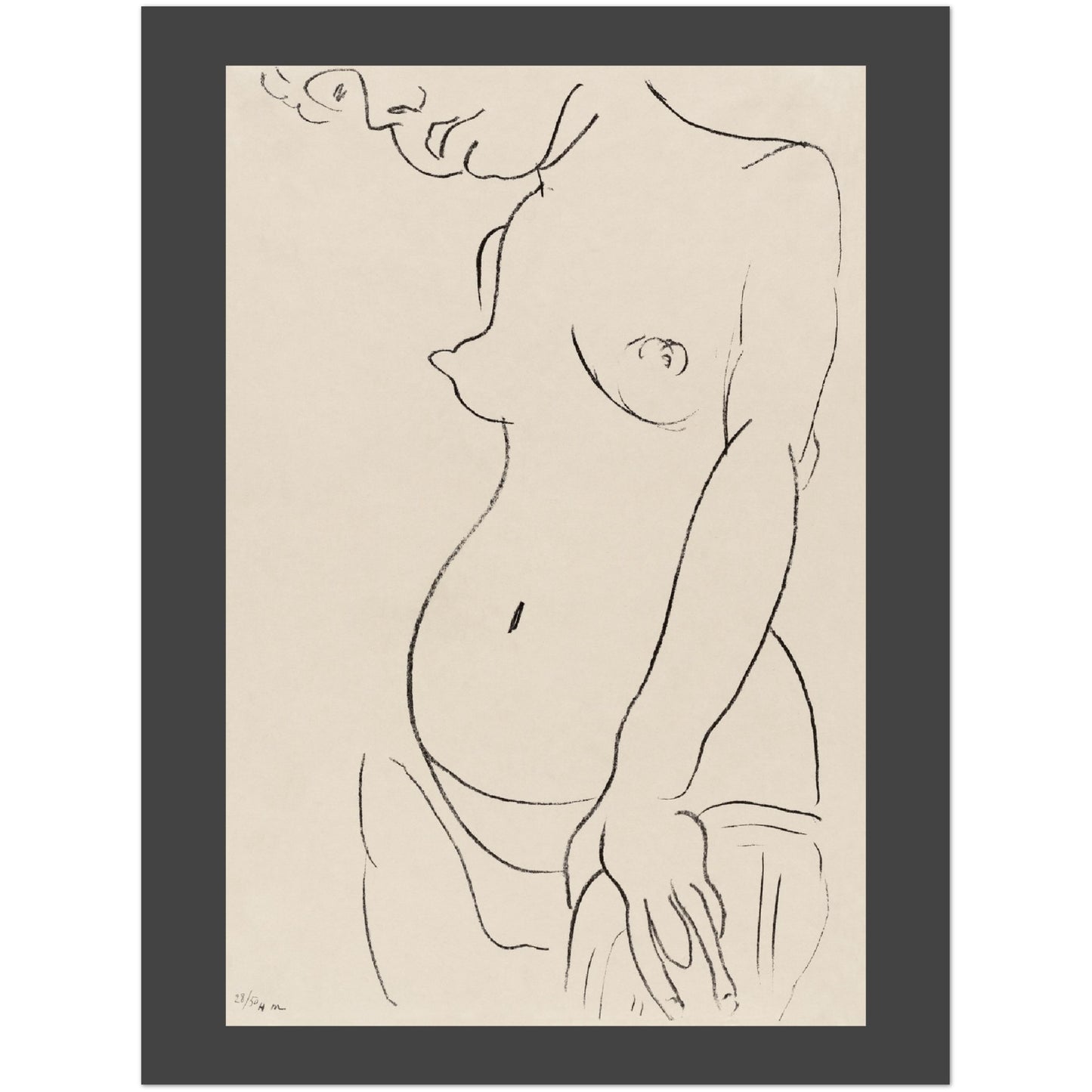 Plakat - Henri Matisse - Trekvart Nøgen Kvinde (1913) Premium Mat Plakat Papir