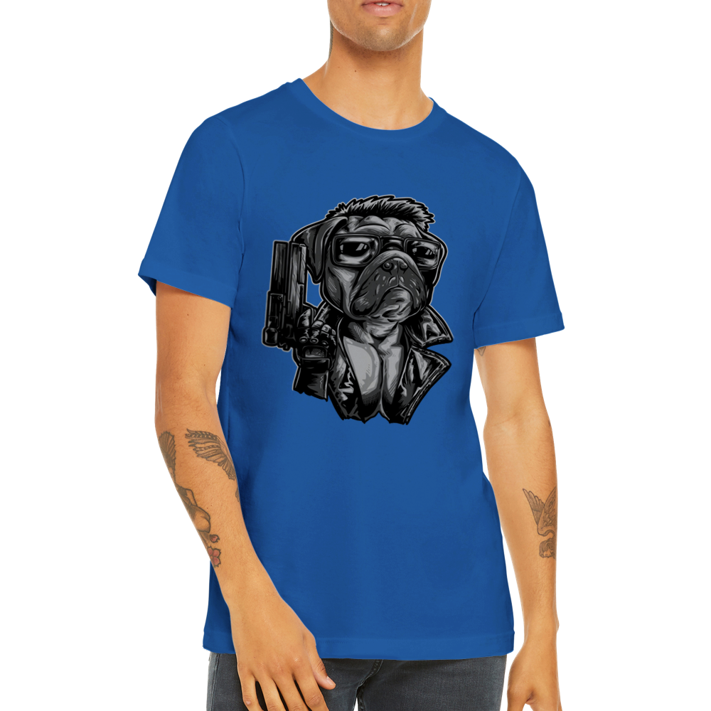 Funny T-Shirts - French Bulldog Frencinator Premium Unisex T-shirt