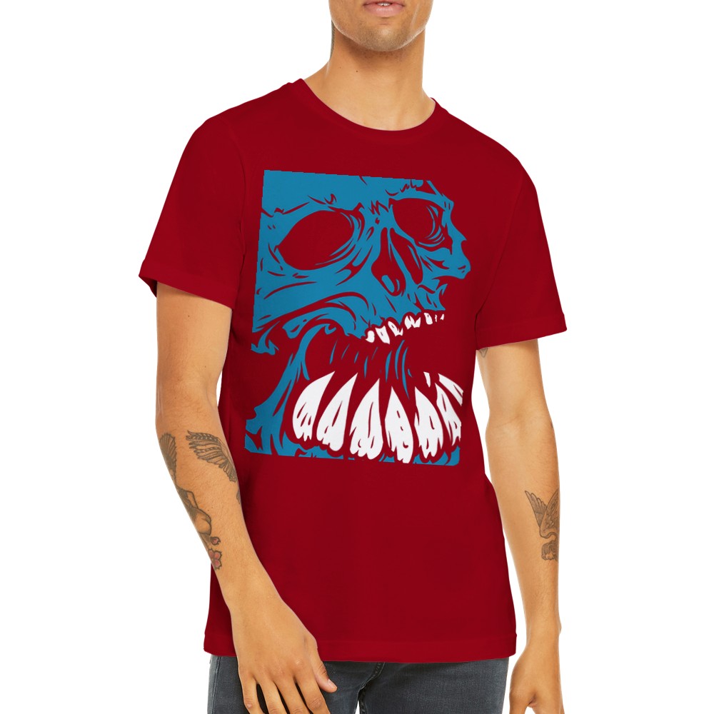 Artwork T-Shirts - Screaming Skull Artwork - Premium-Unisex-T-Shirt 