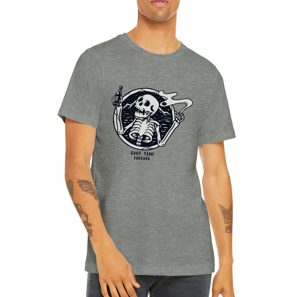 Fun T-Shirts - Good Vibes Forever Skelleton Artwork - Premium Unisex T-shirt