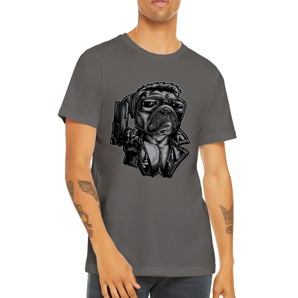 Lustige T-Shirts - Französische Bulldogge Frencinator Premium Unisex T-Shirt 