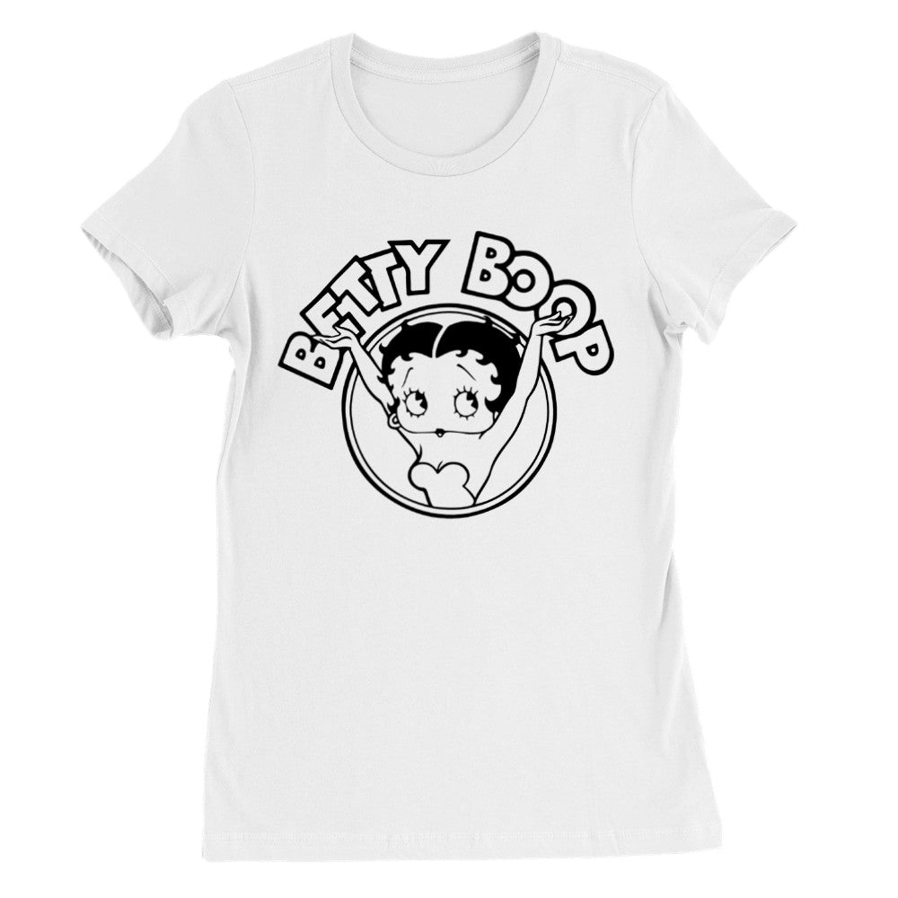 T-shirt - Betty Boop Black Classic Artwork - Premium Women's Crewneck T-shirt 