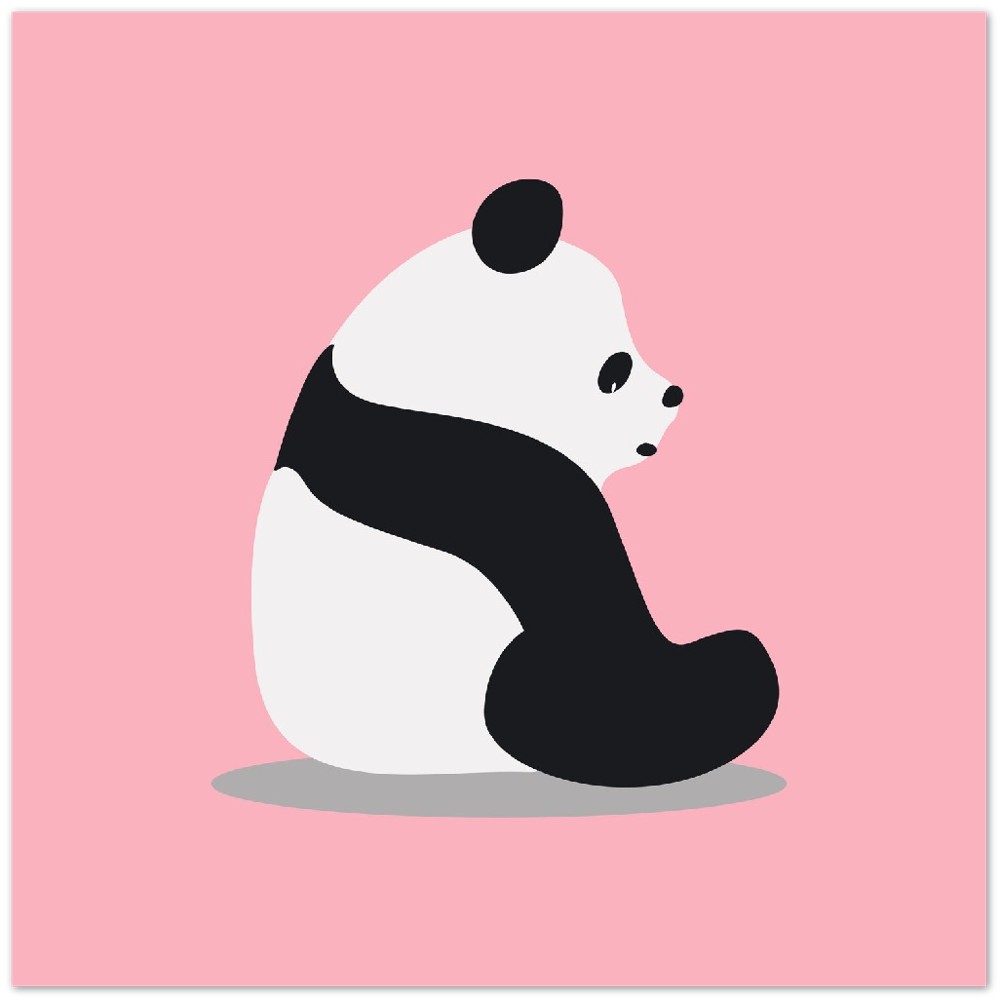 Children's Posters - Cute Wild Giant Panda Illustration - Premium Matte Paper