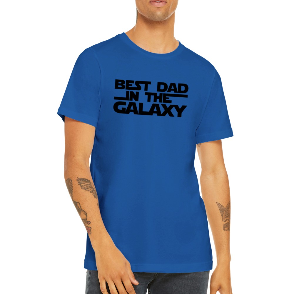 Papa-T-Shirts – Bester Papa im Galaxy-Text – Premium-Unisex-T-Shirt