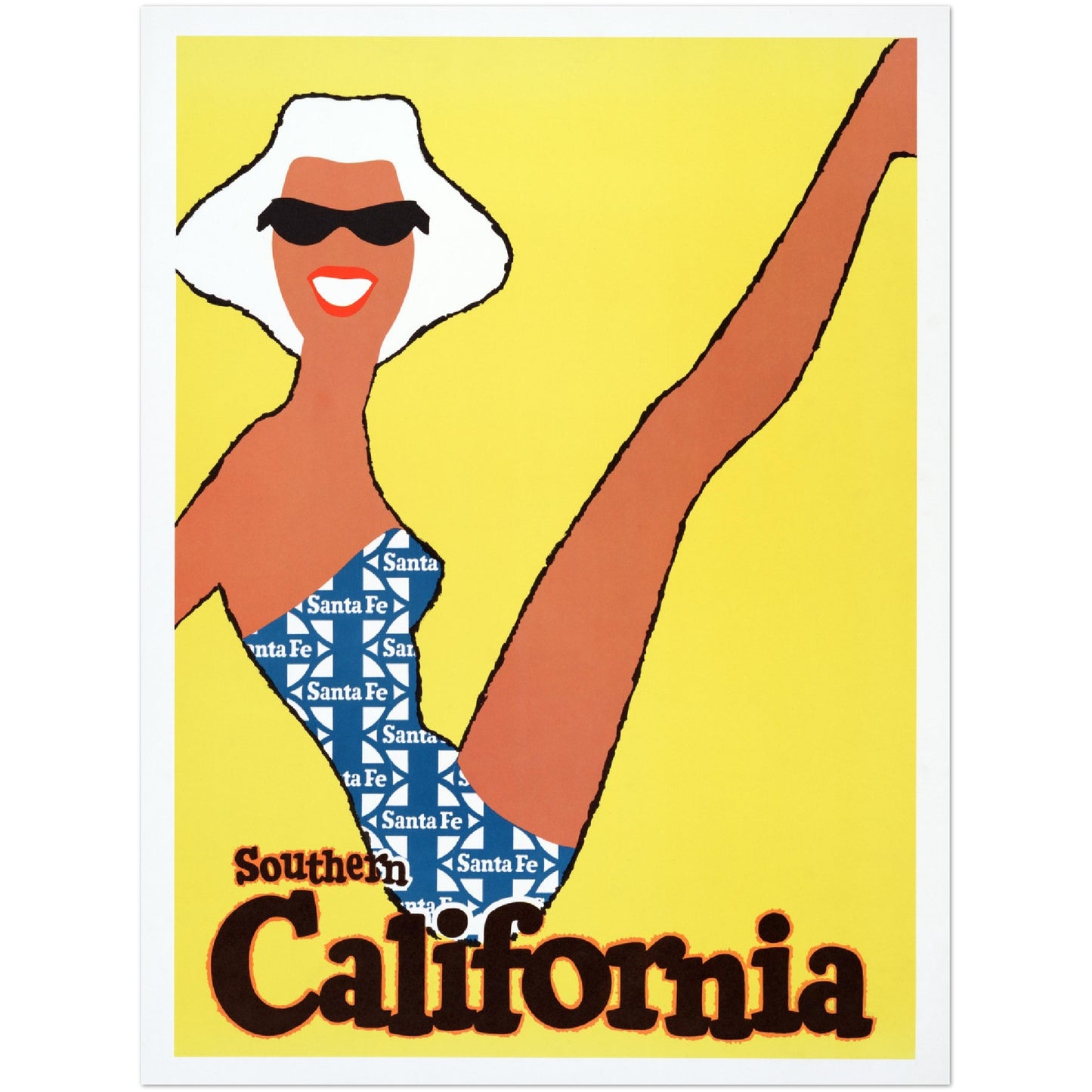 Plakat - Southern California Pige i Santa Fe i Badedragt (1963) Premium Mat Plakat Papir