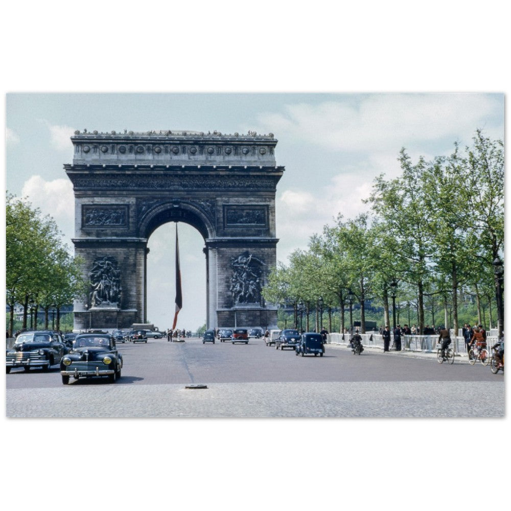 Poster – Paris und der Arc de Triomphe Vintage – hochwertiges mattes Papier