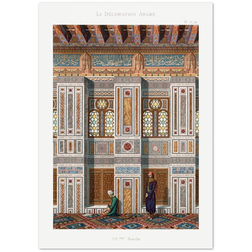 Poster of Vintage Arabesque Interior Lithograph Plate No. 57 &amp; 58, Emile Prisses Avennes