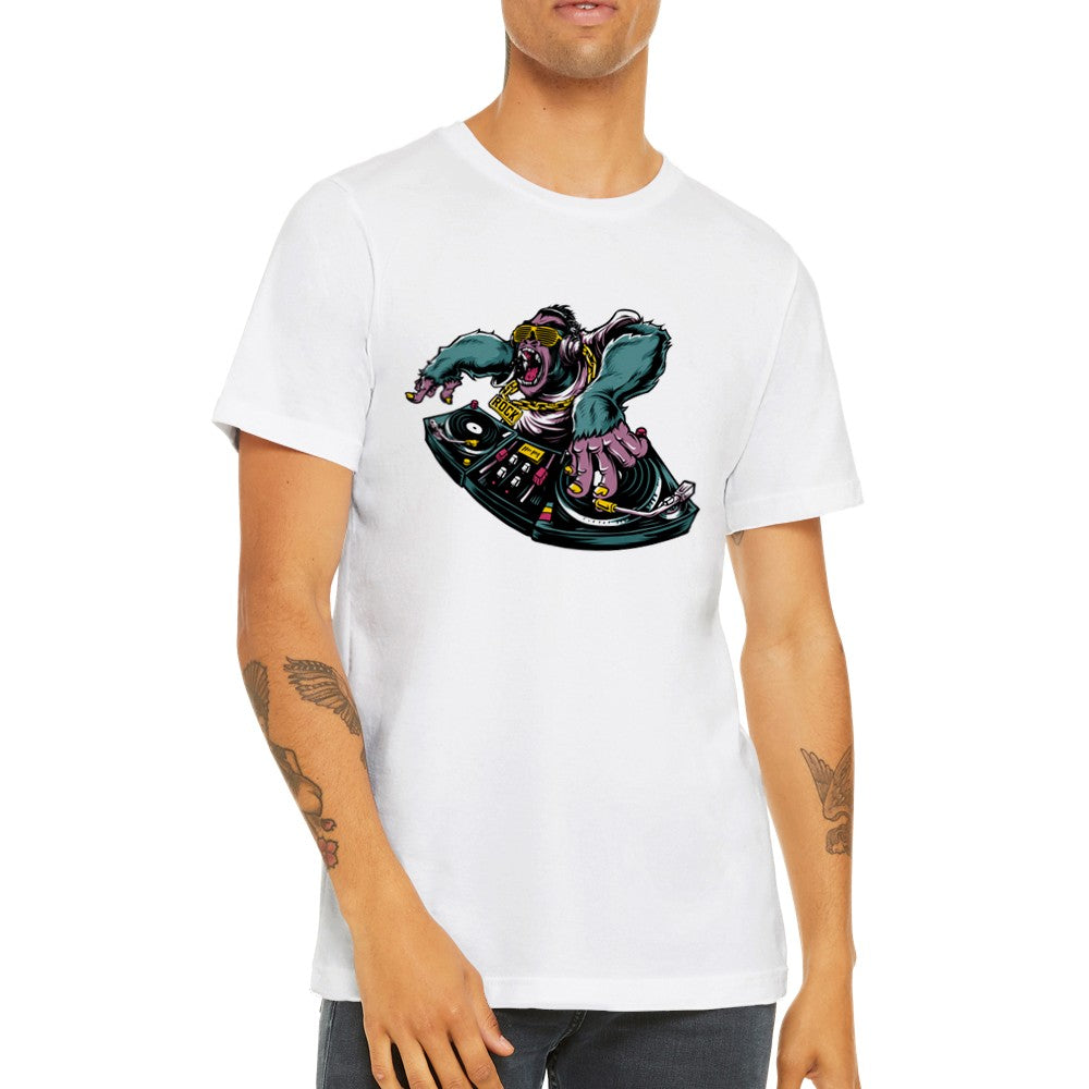 Musik T-Shirts - Der DJ Gorilla spielt - Premium Unisex T-Shirt 