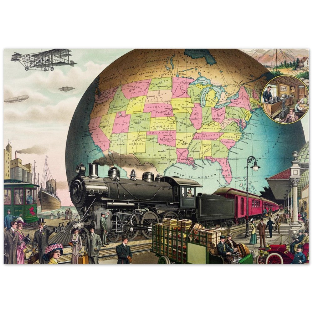 Poster – Vintage USA Transportation Art – Klassisches mattes Museumsposterpapier 