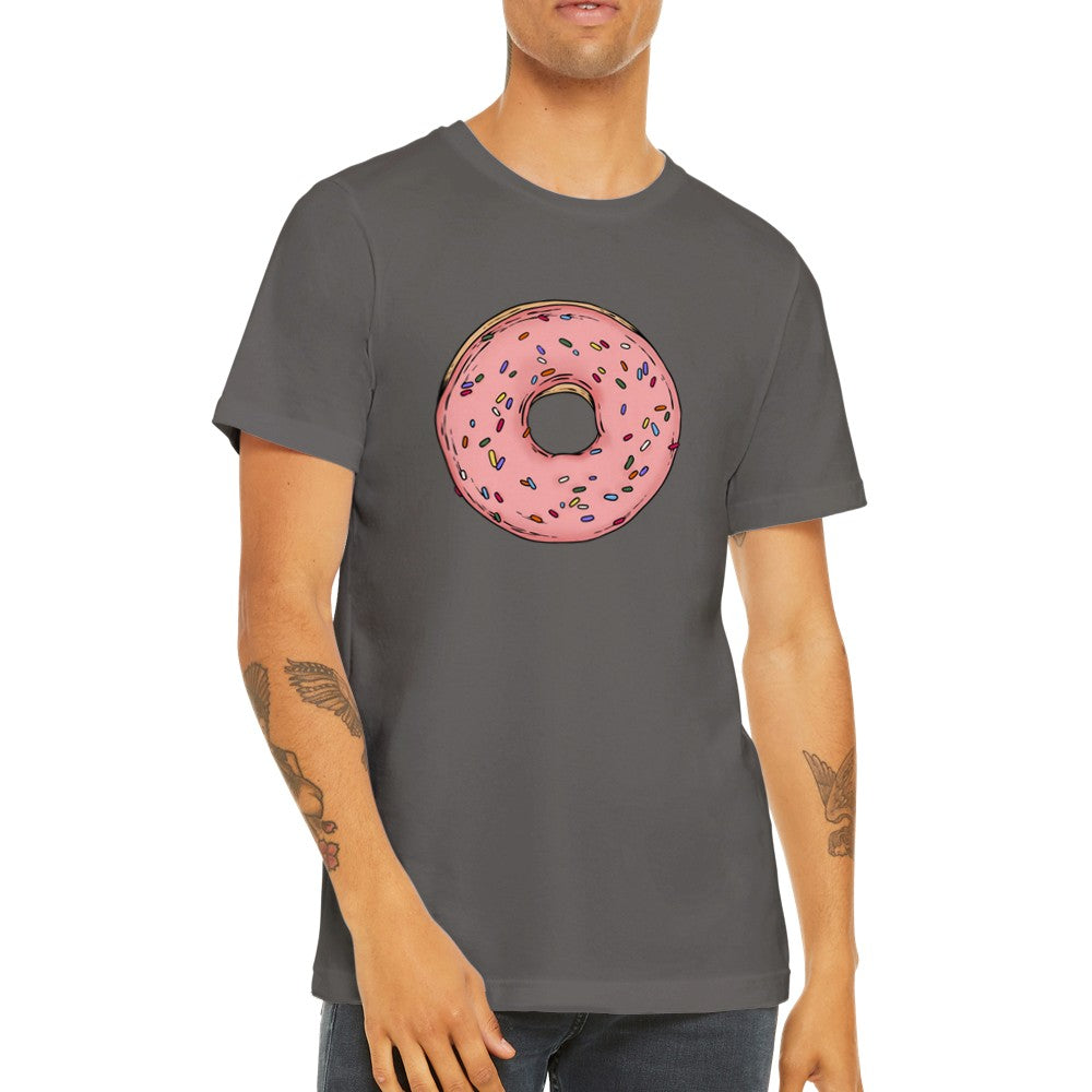 Sjov T-shirt - Donut Cartoon Design Premium Unisex T-shirt