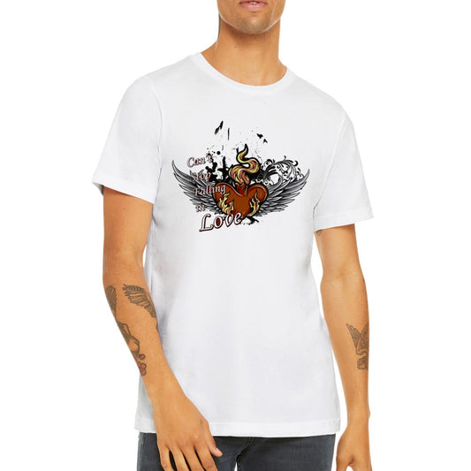 Artwork T-shirts - Cant Stop Falling In Love Fire Heart - Premium Unisex T-shirt