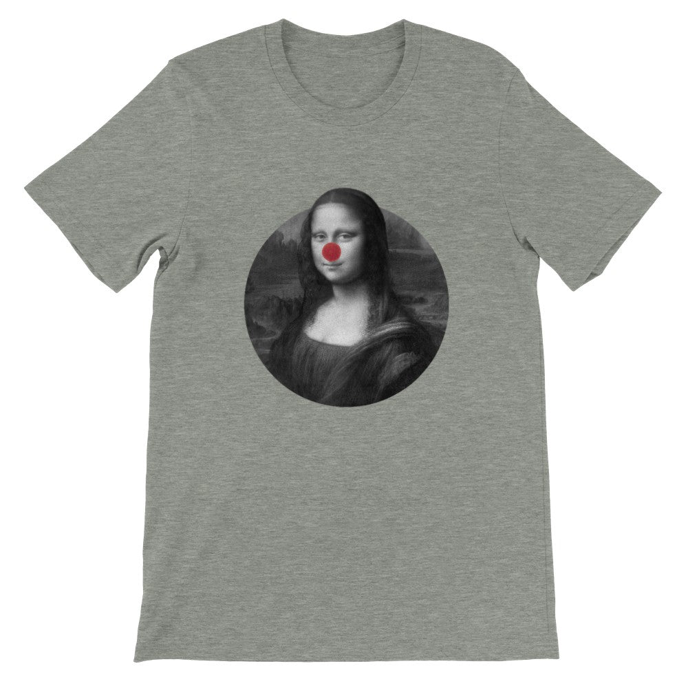 Artwork T-shirt - Mona Lisa Red Nose Artwork - Grå meleret Premium Unisex T-shirt
