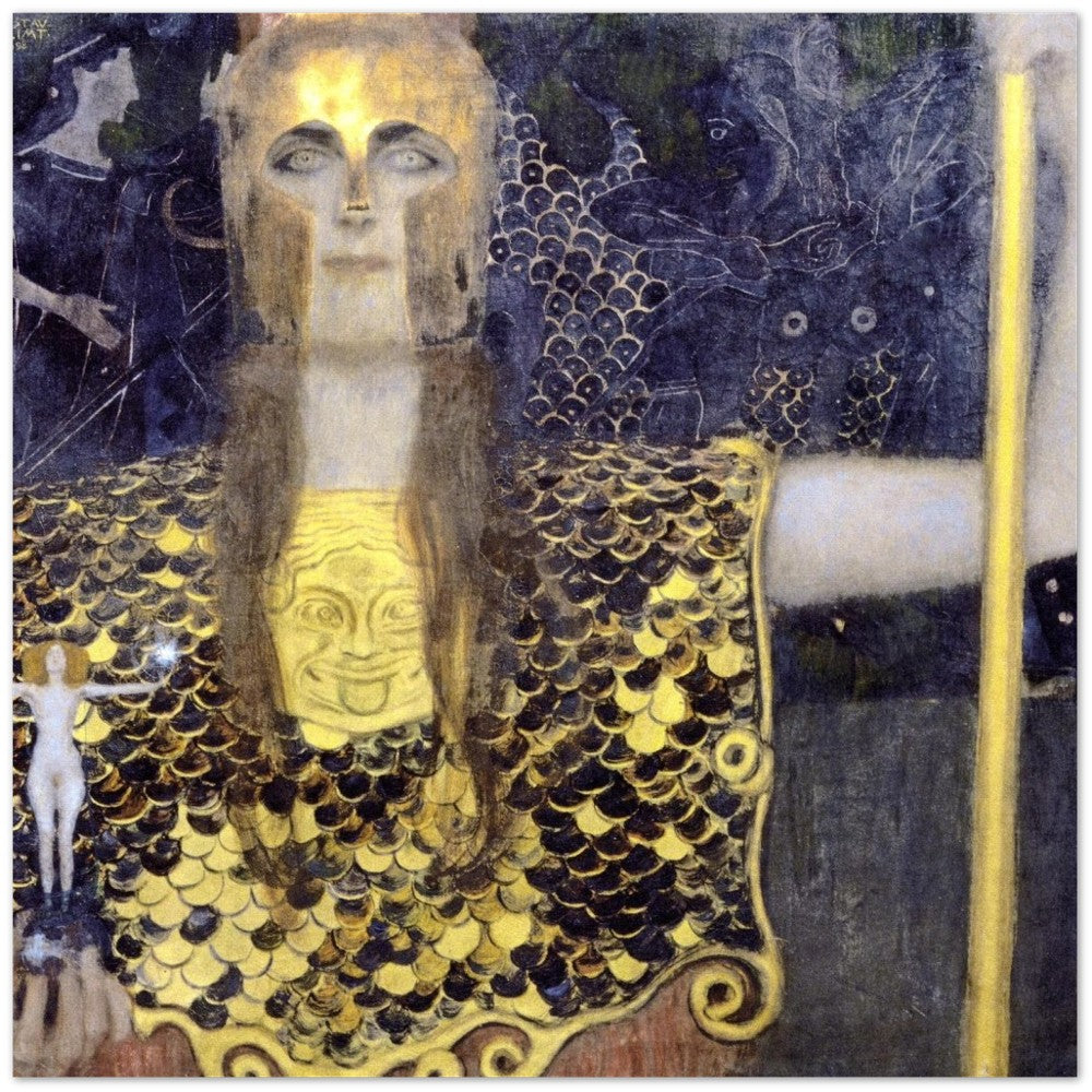 Plakat Gustav Klimts berømte maleri Pallas Athena (1898) Mat Plakat papir