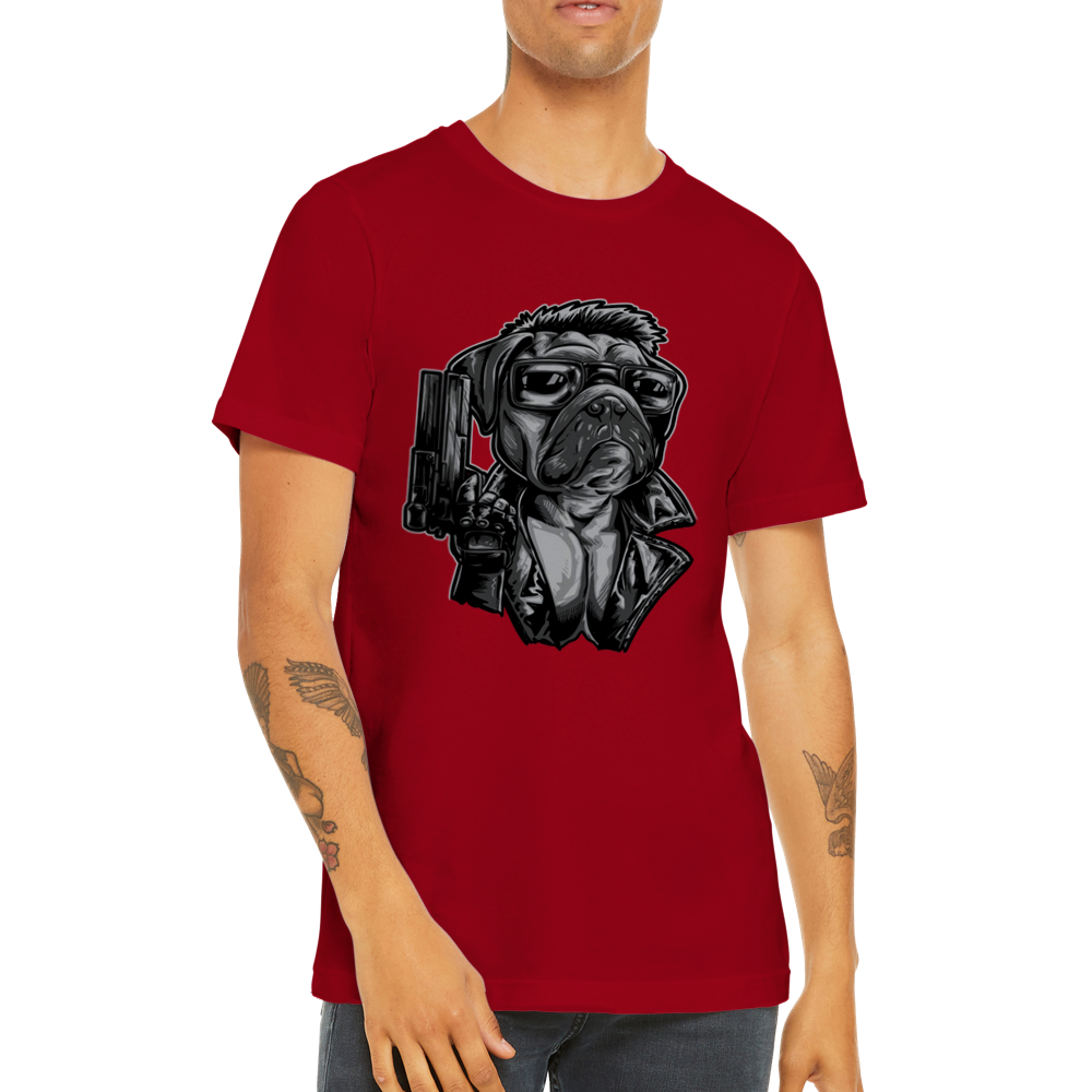 Lustige T-Shirts - Französische Bulldogge Frencinator Premium Unisex T-Shirt 