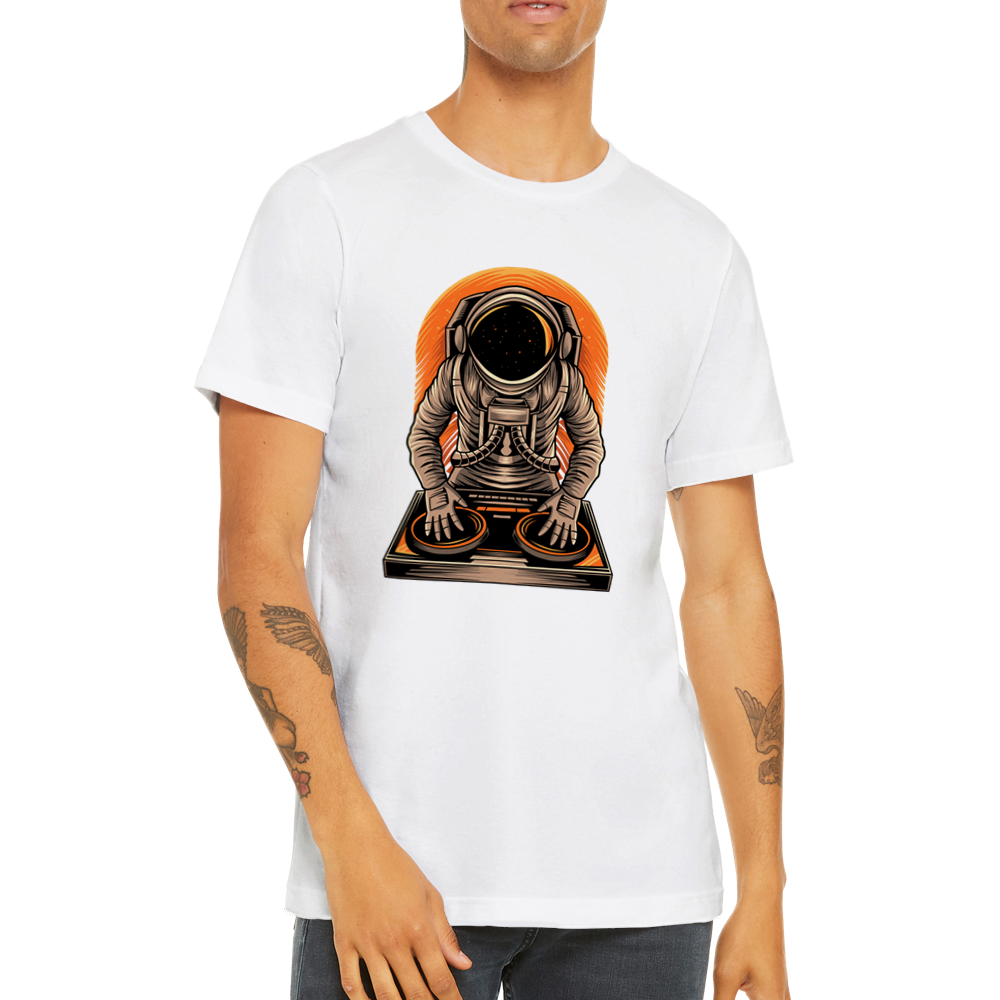 Sjove T-shirts - Cool Space Man DJ Artwork Premium Unisex T-shirt