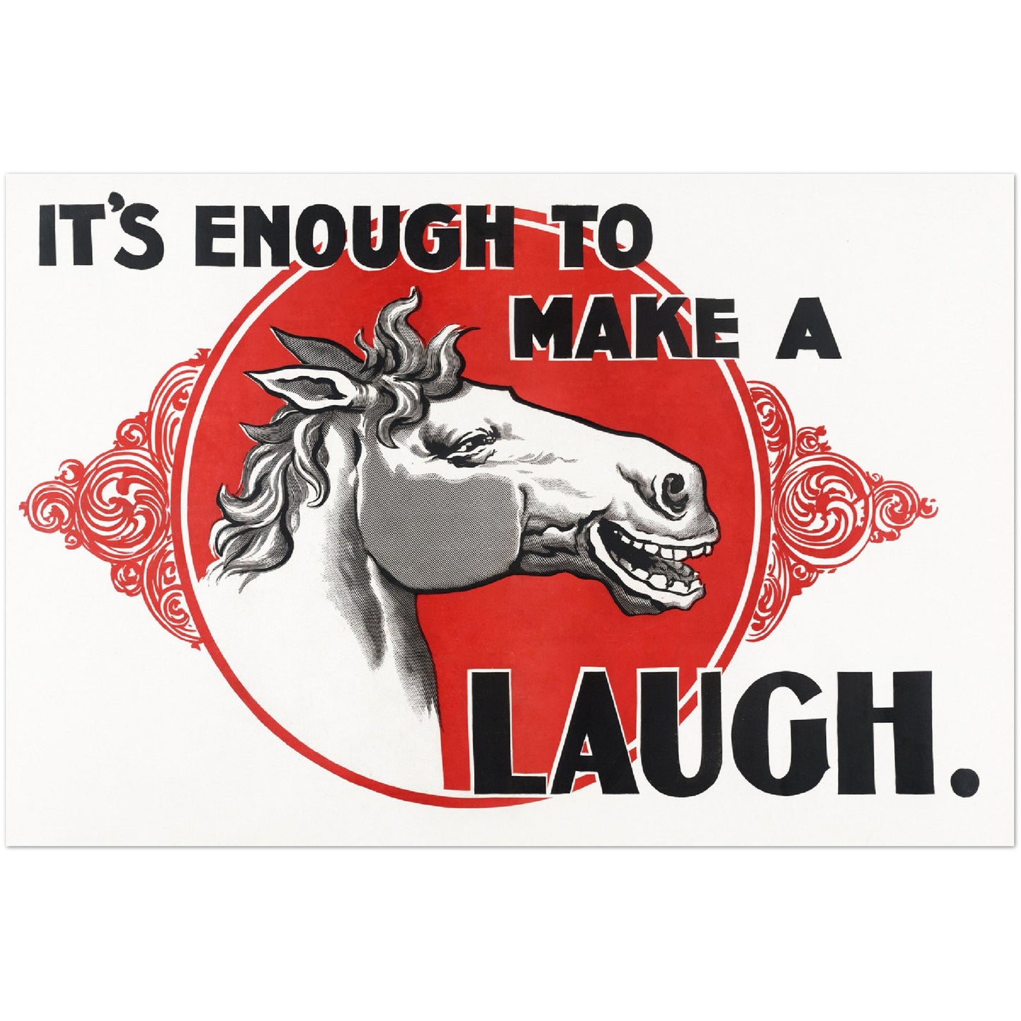 Poster - It's Enough To Make Horse Laugh (1896) Premium Matte Poster Paper