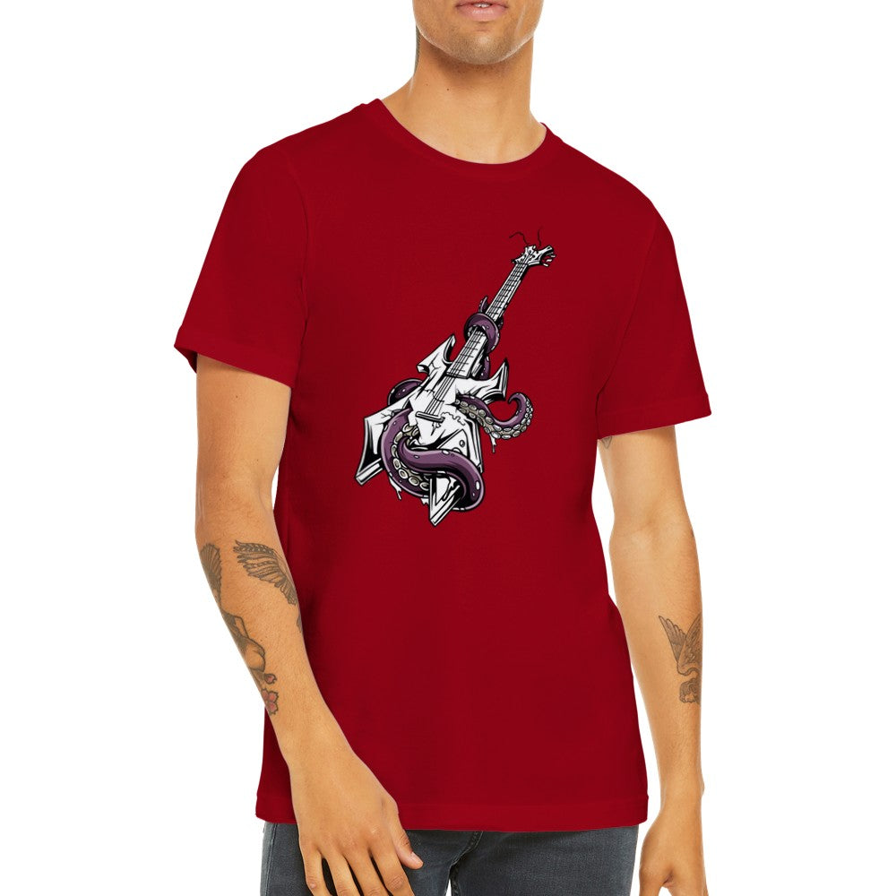 Music T-shirts - Guitar Squid Rock Artwork - Premium Unisex T-Shirt