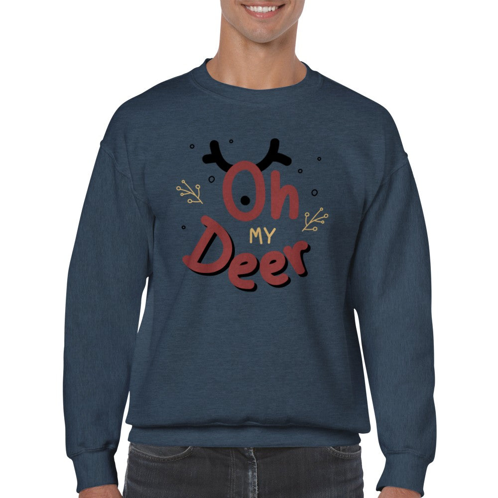 Sweatshirt - Weihnachts-Sweatshirt Oh My Deer - Klassisches Unisex-Sweatshirt mit Rundhalsausschnitt 