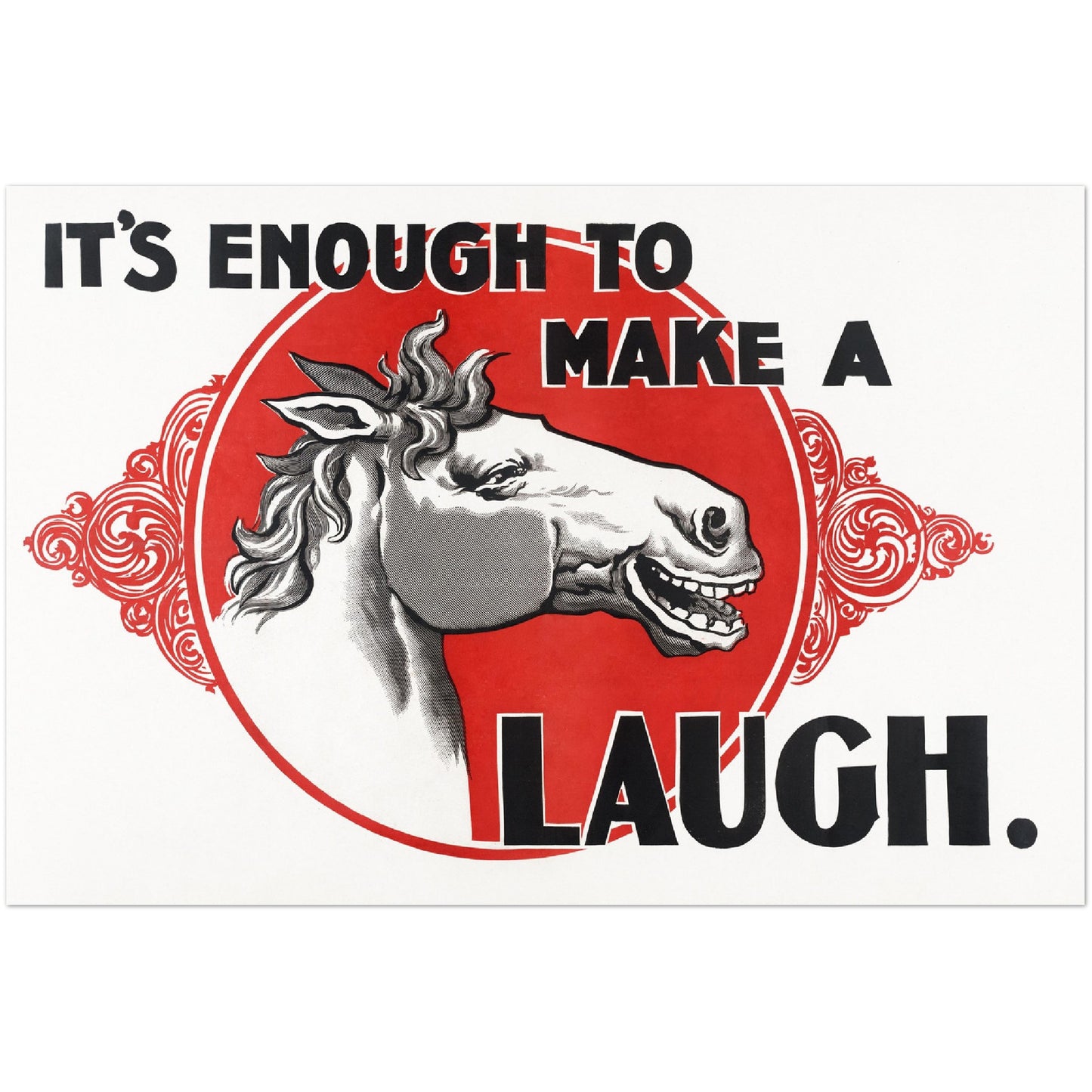 Poster – It's Enough To Make Horse Laugh (1896) Hochwertiges mattes Posterpapier