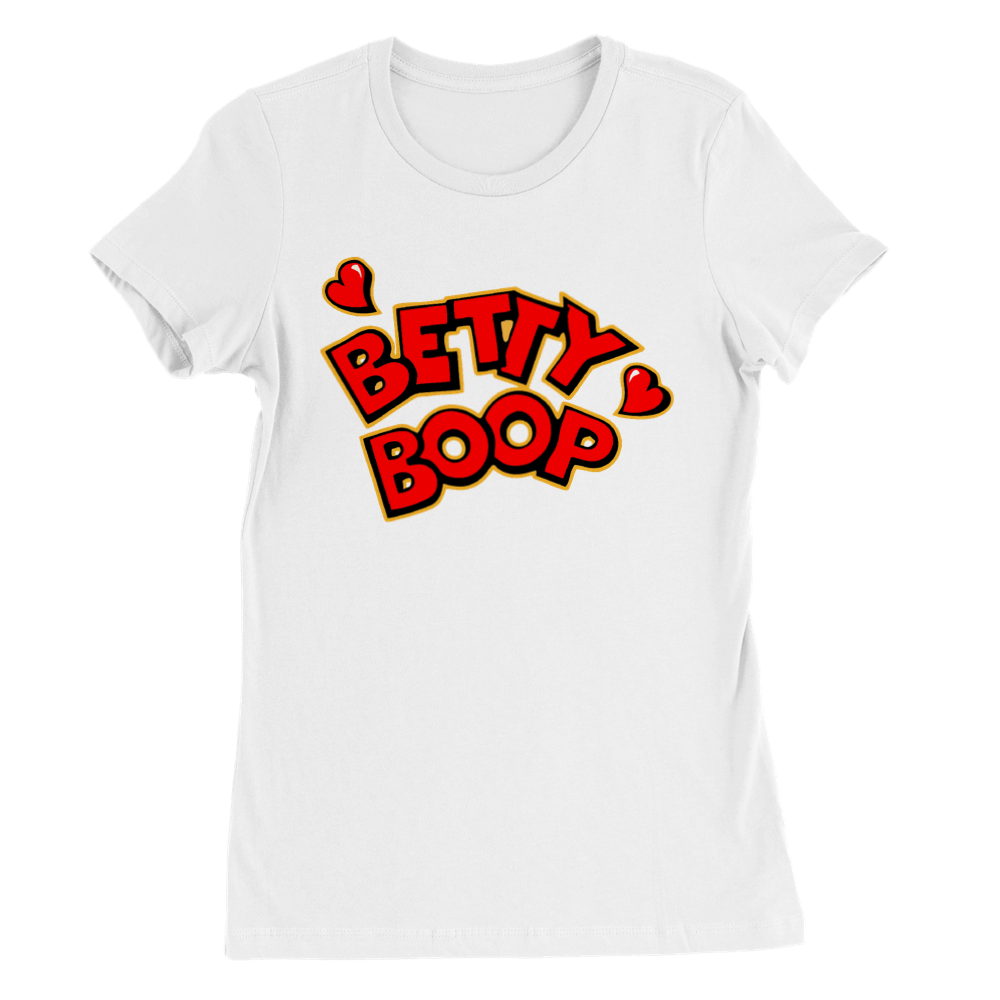 T-shirt - Betty Boop Hearts Artwork - Premium Kvinde Crewneck T-shirt