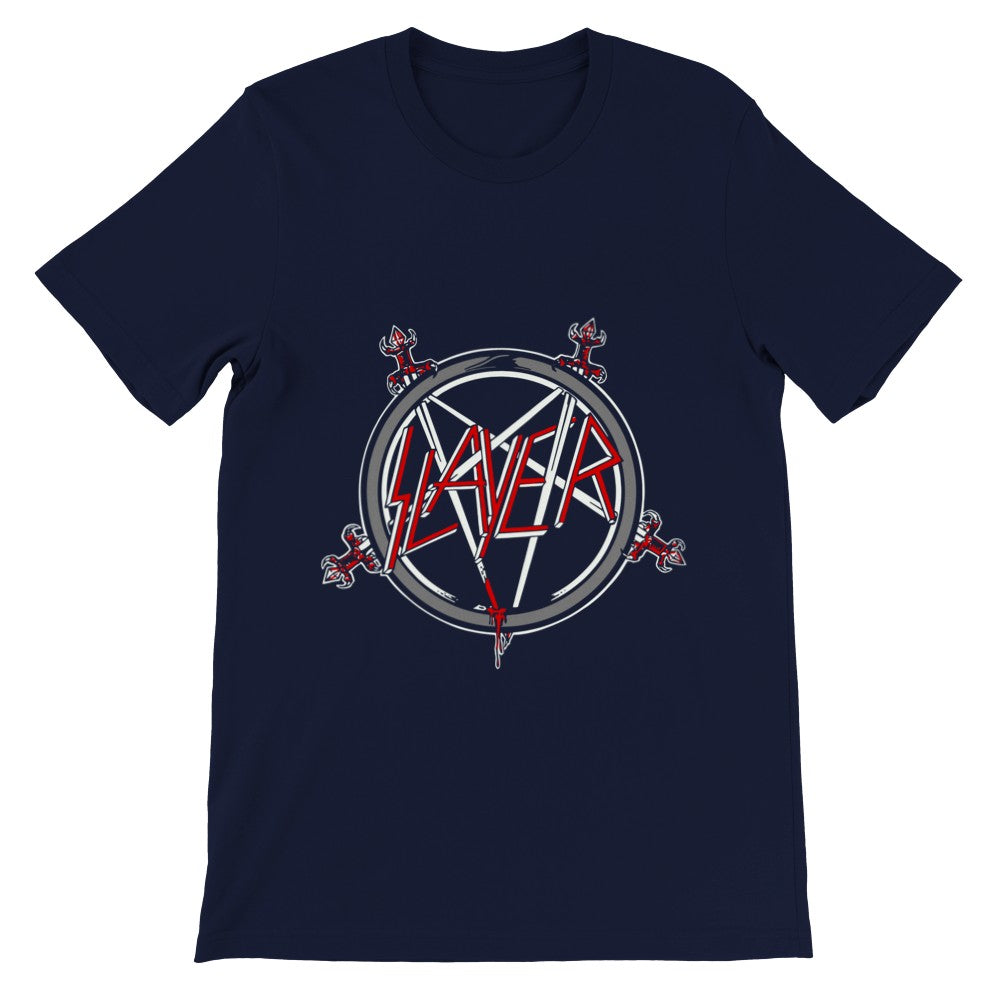 Musik T-Shirt - Slayer Artwork - Slayer Pentagram Artwork Premium Unisex T-Shirt 