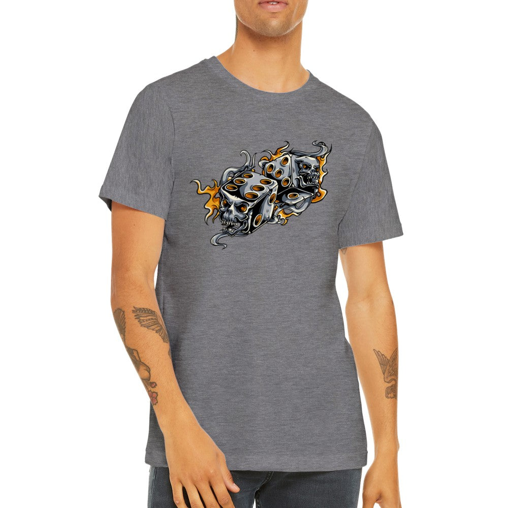 Grafik-T-Shirts – Würfel-Schädel-Grafik – Premium-Unisex-T-Shirt 